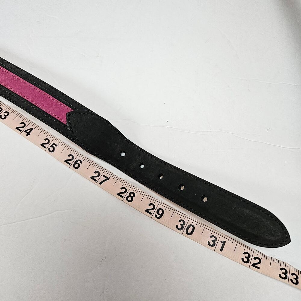Ashworth Oil Tanned NuBuck Two Color Purple Black Belt Women's Medium - Picture 10 of 10